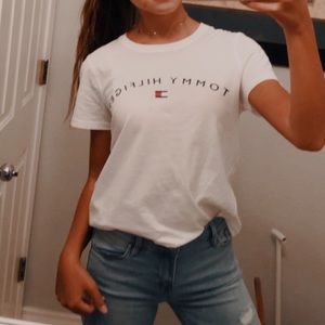 Pacsun White Tommy Hilfiger Tee